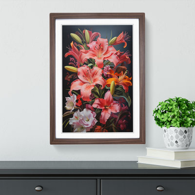 Floral Hard Edge Painting No.2 - Single Picture Frame Print on Wood