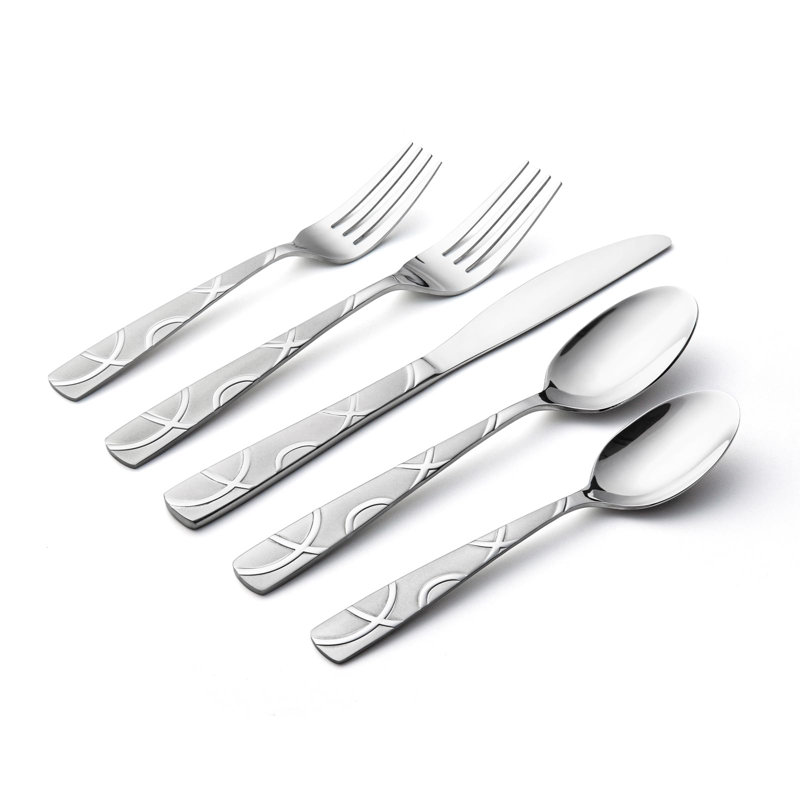 Ivy Bronx 20PCS Stainless Steel Silverware Set, Durable, Stain Resistant, Elegant Modern Design For Any Dining Occasion (Set of 20)