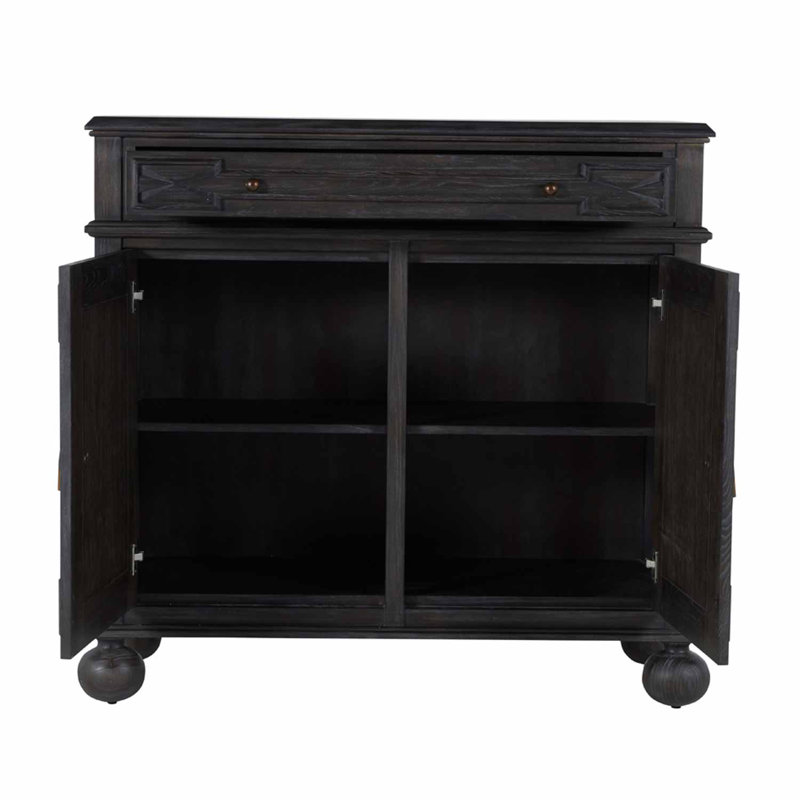Ezekiel 2 - Door Accent Cabinet, Cerused Forest Black