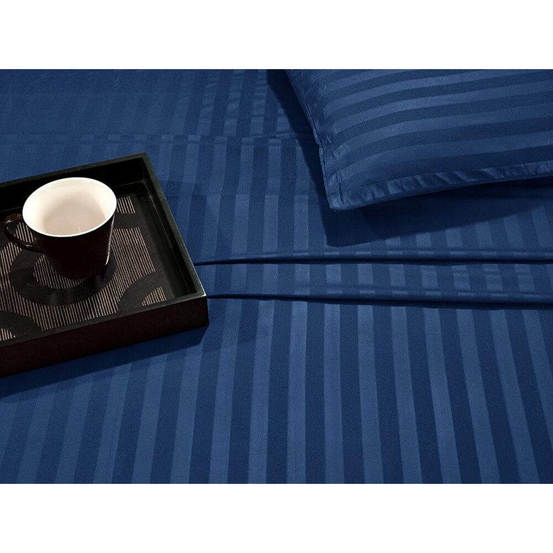 Microfiber Sheet Set, Full Sheet Set + Fitted Sheet + 4 Pillowcases, Navy