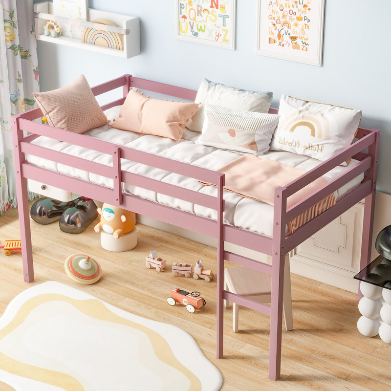 Lit mezzanine simple Orrtanna par Harriet Bee, Rose, Simple