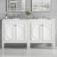 Ensemble de meuble-lavabo 60 po avec lavabo double 60 po, lavabo en céramique, portes à fermeture en douceur avec tablette, tiroir de rangement-15616778