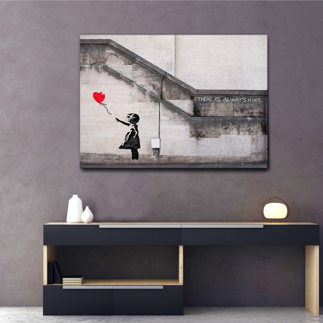 Leinwandbild Red Balloon Baby von Banksy