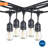 Outdoor LED String Light Set 48 Ft with 15 Clear S14 Bulbs and E26 Sockets