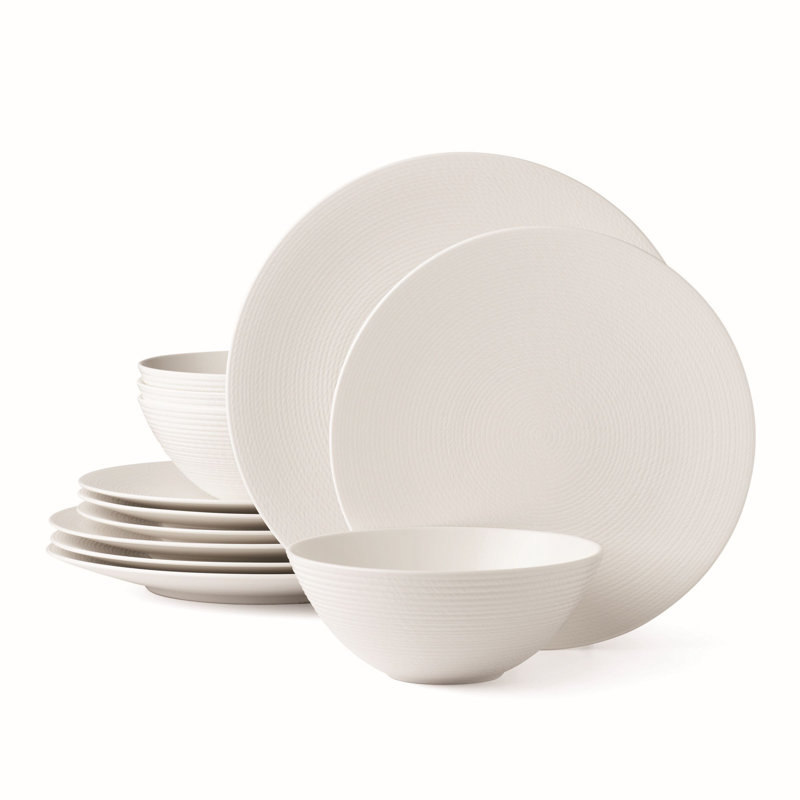 Lenox LX Collective Porcelain Dinnerware Set - Service for 4, White