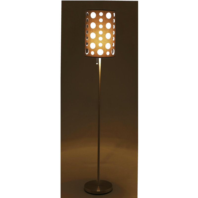 Lampe sur pied rétro grise / blanche de 62 pouces
