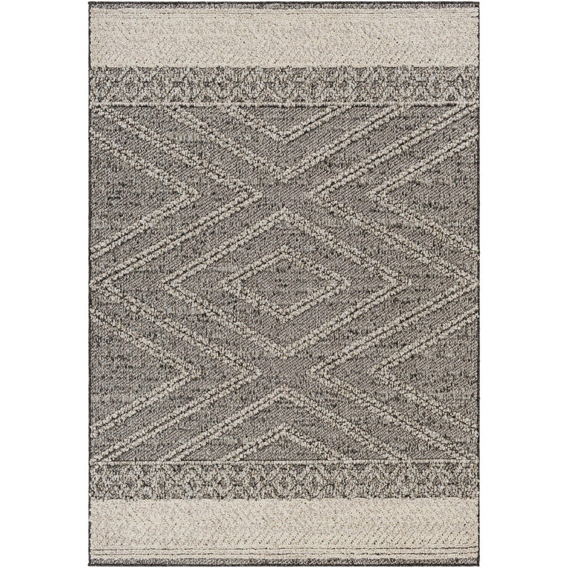 Japneet Issel Southwestern Charcoal Indoor/Outdoor Area Rug, Rectangle 2' x 3'