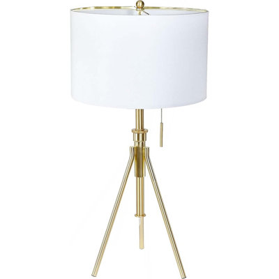 Lampe de table à trépied réglable 32-37 "H - Or brossé