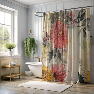 Rideau de douche Shabby Flowers - Premium