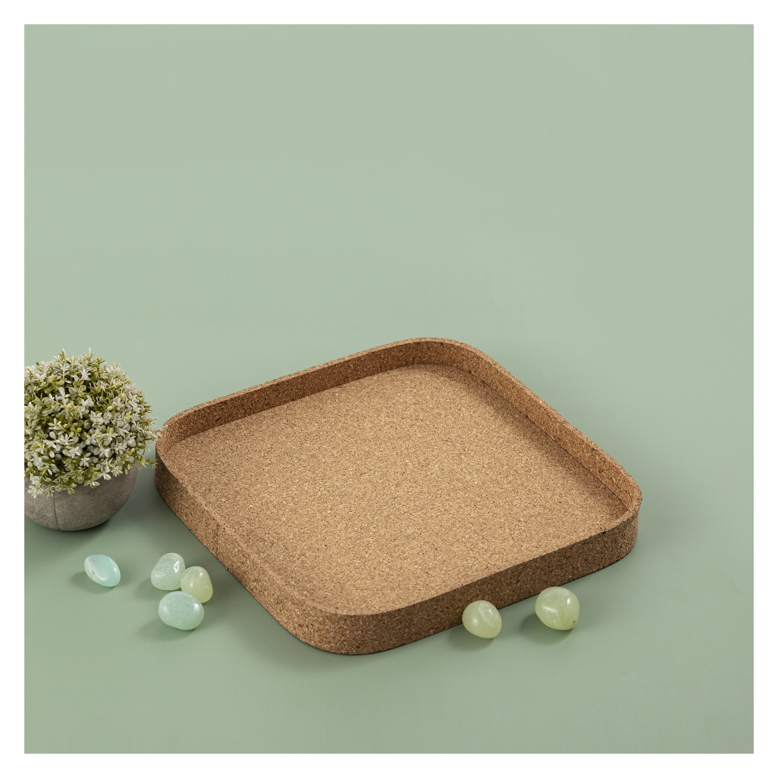 Square Cork Tray Small, 11.5"Wx11.5"Dx1.25"H