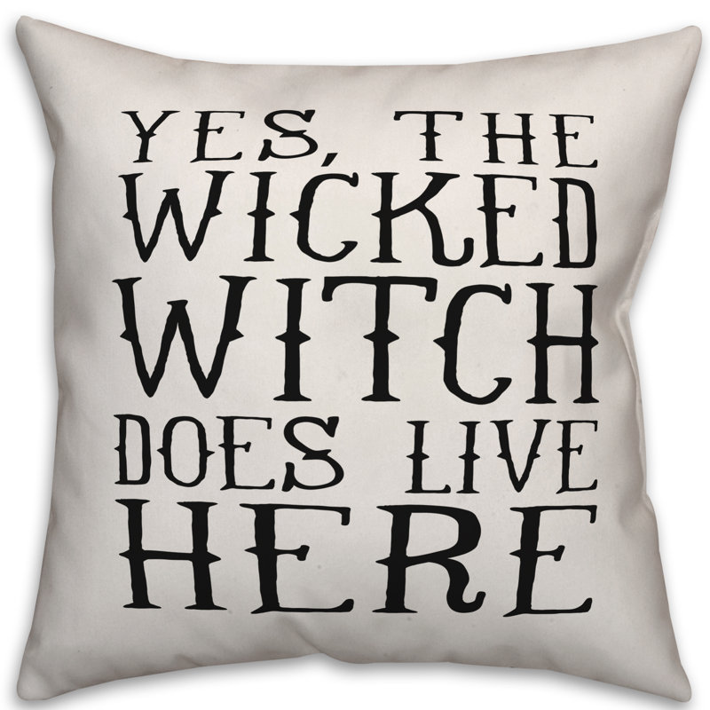  Coussin Wicked Witch Will Live Here, Utilisation intérieure seulement, 20 po x 20 po
