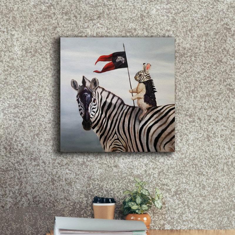 «Striped Warrior» par Lucia Heffernan, art mural sur toile, H 18 po x l 18 po x P 0,75 po