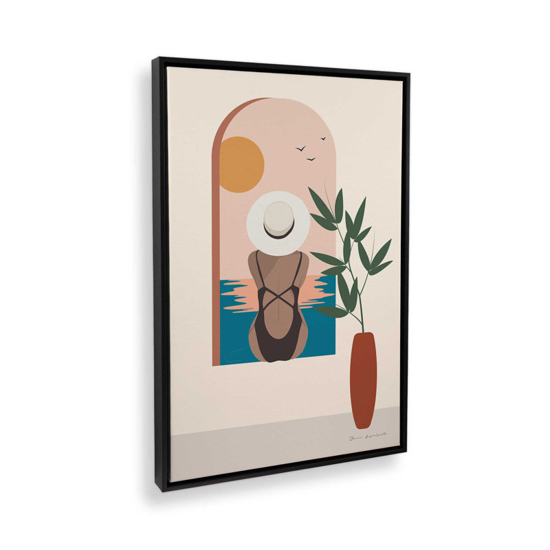 Impression sur toile dans un cadre, H 18,75 po x l 12,75 po, Noir satiné