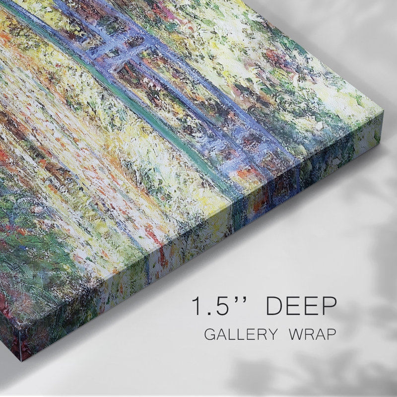 Le pont japonais (toile tendue avec galerie d'eau), H 40 po x l 60 po