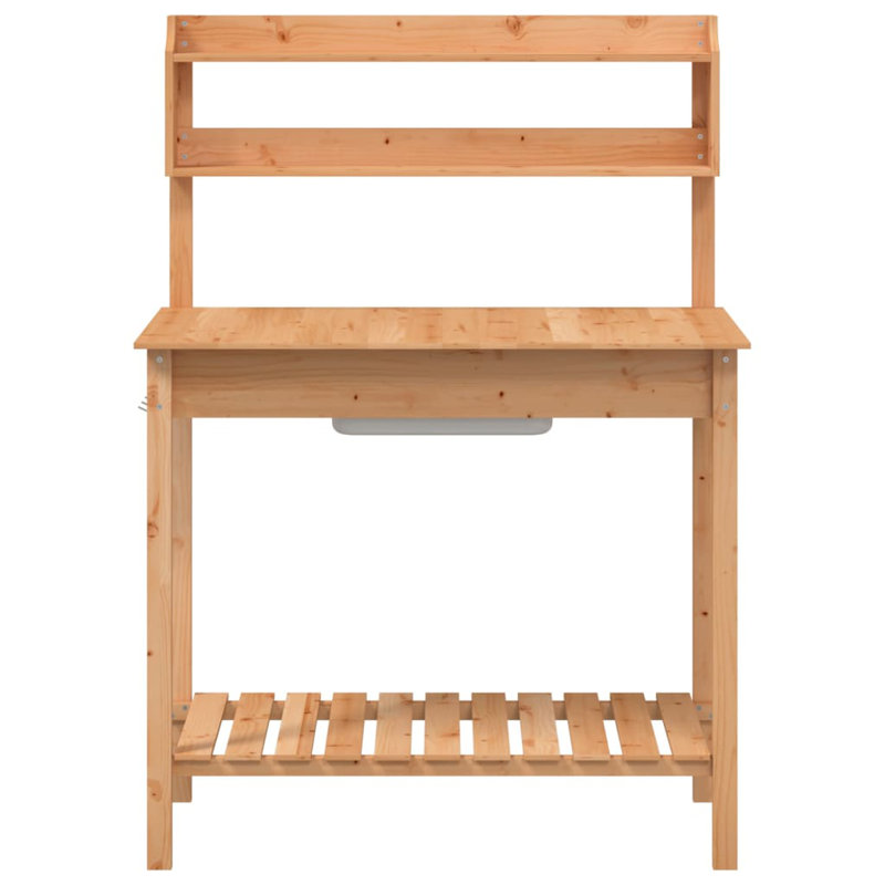 Braily Wood Potting Bench, Brown