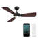 Mykonos 52" 3 - Blade Outdoor/Indoor Smart Ceiling Fan with Remote Control and LED Light Kit Included, Works With Alexa and iOS or Android App