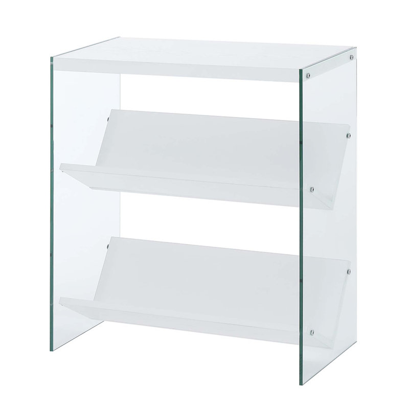 Bibliothèque Allegonda avec cadre en verre, Blanc