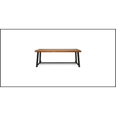 Table d'extérieur rectangulaire de L 79,00 po x l 36,00 po Dedria, plateau de table en bois d'acacia, structure en métal élégant