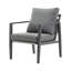 Chaise longue grise en aluminium avec coussins de poignet ergonomiques-434460203