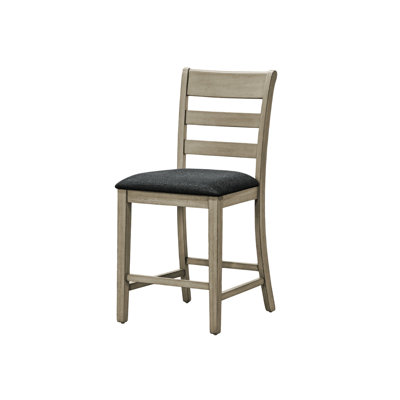 Chaises de salle à manger à hauteur de comptoir de 2, 42 po de hauteur, rembourrées en noir, fabrication en bois massif, chaises transitionnelles pour la chambre et la cuisine 2 pièces, 42 po, structure de siège