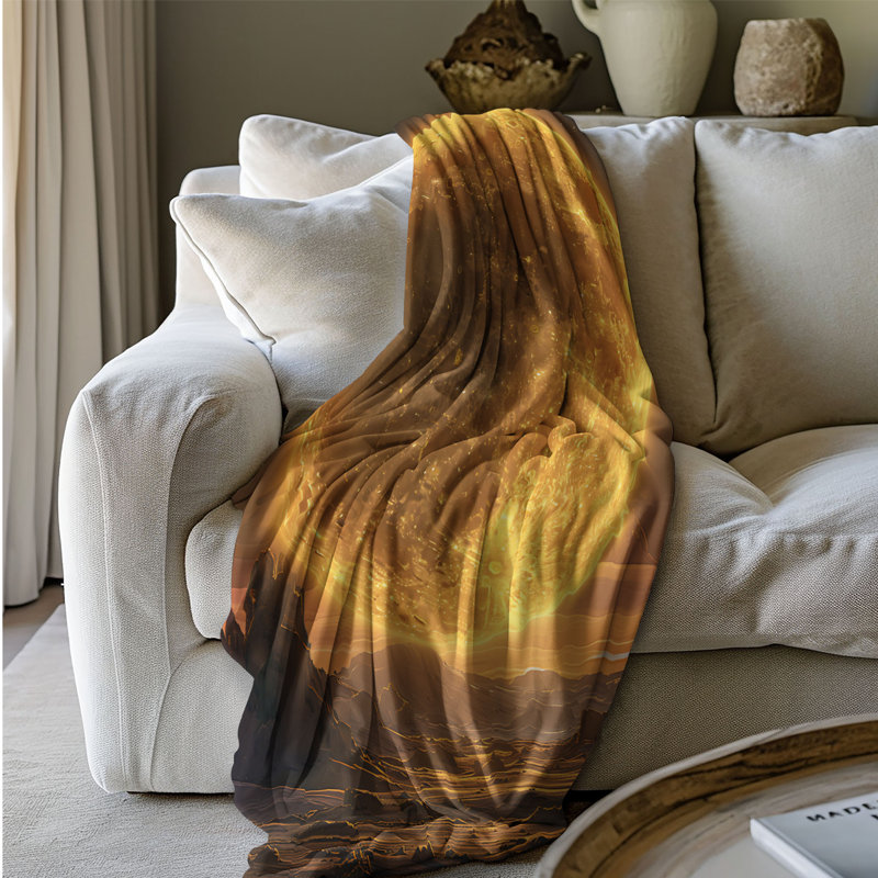 Ethereal Moonlit Night - couverture en sherpa de qualité supérieure 1 pièce - reproduction d'art luxueuse, Grand lit
