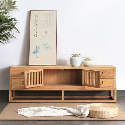 Mid-Century Modern Burlywood Solid Wood TV Stands