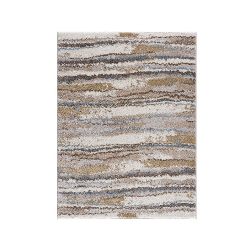 Tapis d'intérieur, tapis tissé à rayures abstraites, Rectangle 6 pi 6 po x 9 pi