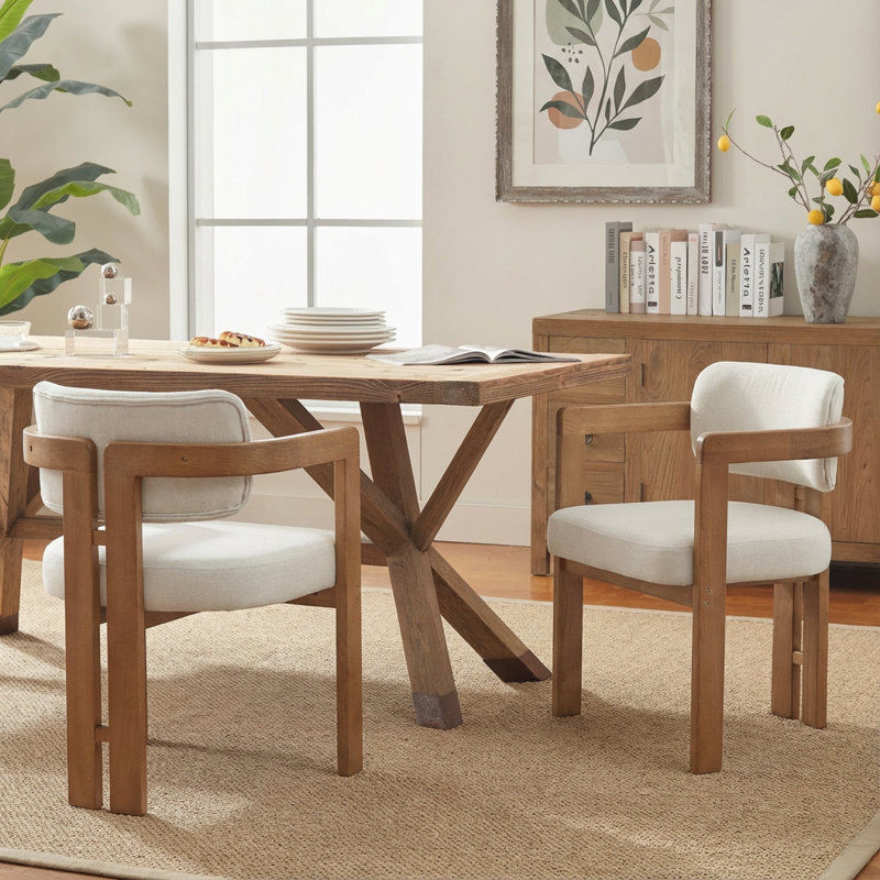 Chaise rembourrée Bula, Beige