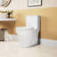 Toilette allongée en céramique, 1,1 / 1,6, à hauteur de confort fixée au sol, blanche, siège à fermeture en douceur, et fixation allongée, céramique