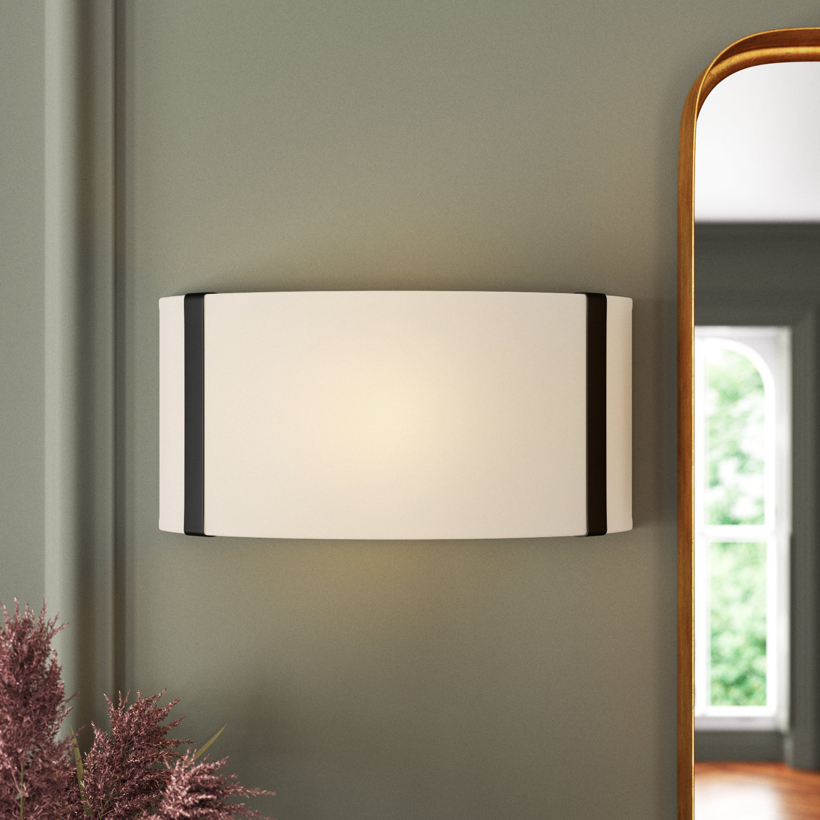 Altman 2-Light Dimmable Flush Mount Sconce, Black