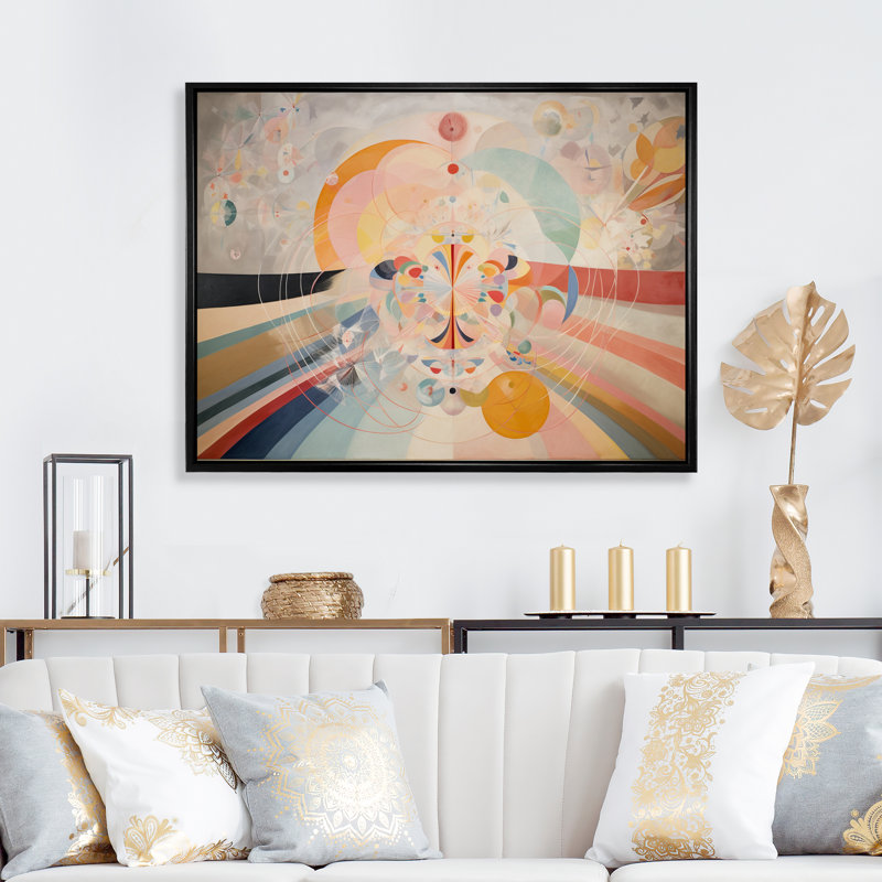Reproduction d'art sur toile, spirale abstraite cosmique, H 12 po x l 20 po x P 1 po, Cadre flottant noir