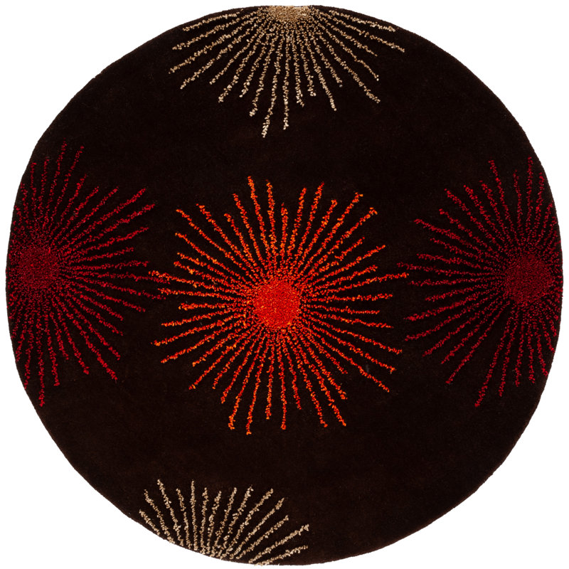 Tapis en laine et viscose touffeté à la main Amier Soho, Rond 6 pi