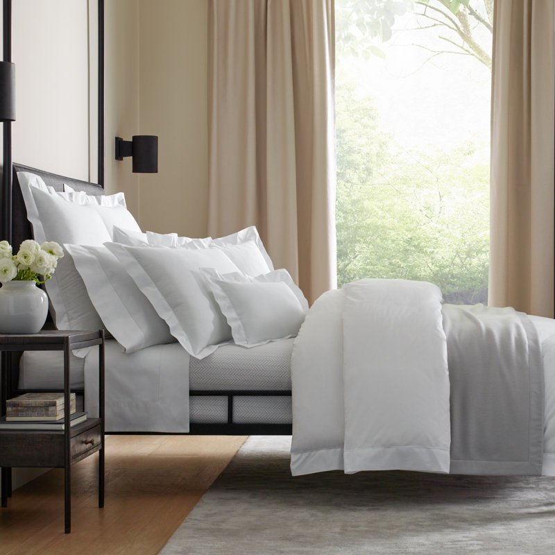 N°45 Classico Egyptian-Quality Cotton Percale Sheet Set, Cal.King Sheet Set + 2 Pillowcases, Cool Gray