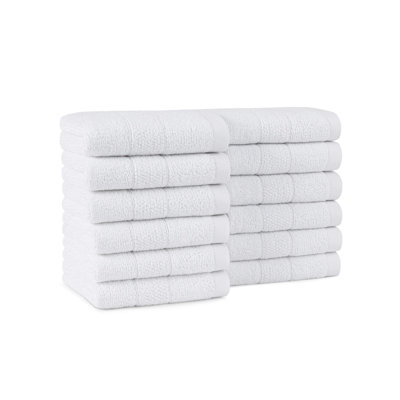 Family Essentials Washcloths (Pack of 12), 12x12, Cotton