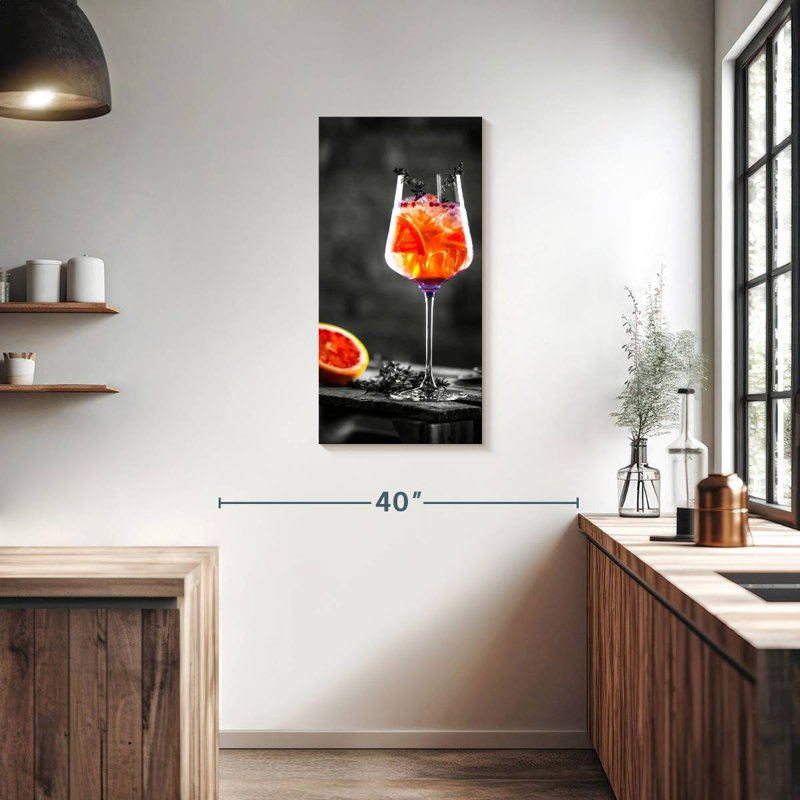 Pop orange cocktail, H 36 po x l 18 po