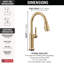 Robinet de cuisine sans contact avec technologie tactile Renaldi, robinet d'évier de cuisine à jet haute pression ProClean brossé or brossé, un trou, bronze champagne-101126089
