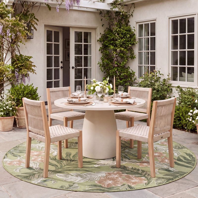 Tapis floral intérieur / extérieur Cabana 456, Round 6'-5