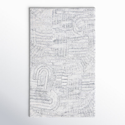 Audrina Abstract Hand Tufted Area Rug in Gray/Ivory