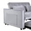 Convertible avec poches latérales, futon en velours, canapé-lit 3 en 1 gris, niveaux réglables, coussins
