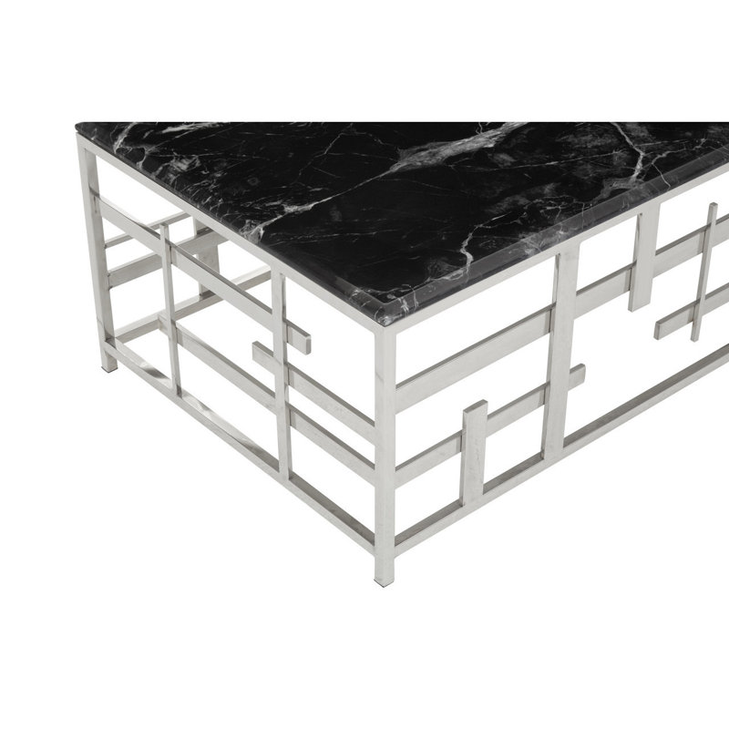 Julieta Frame Coffee Table, Silver, Black