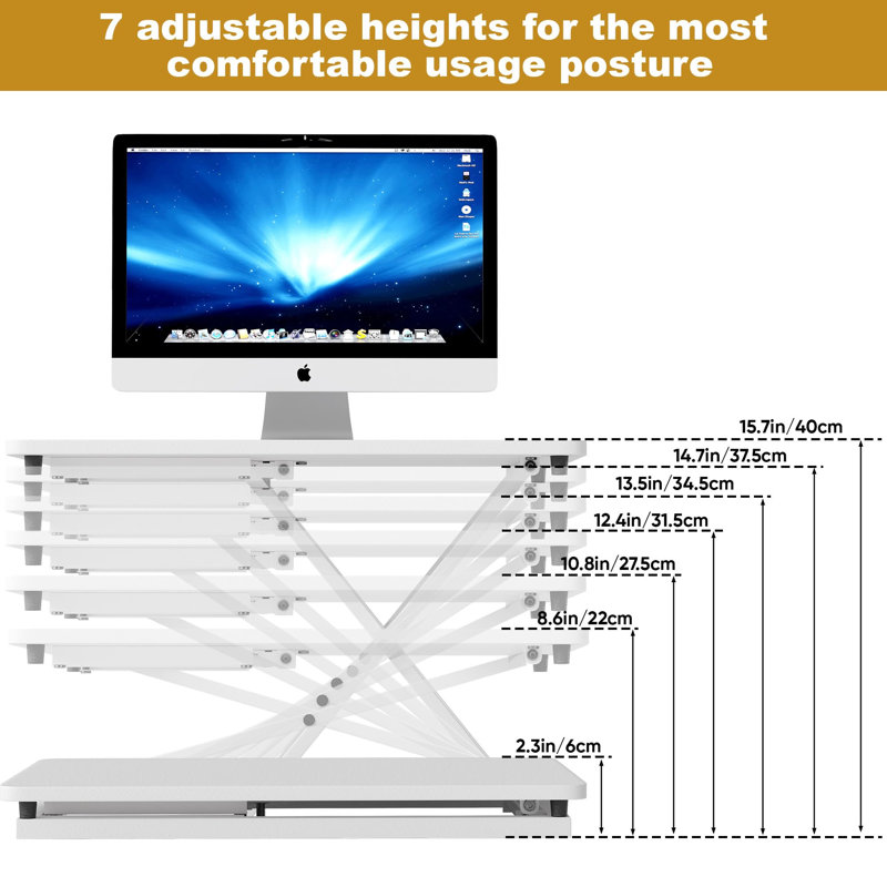 Adjustable Metal Base Standing Desk Converter