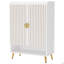 Armoire à chaussures 29,6 po en bois blanc et or avec portes, range-chaussures à 7 niveaux