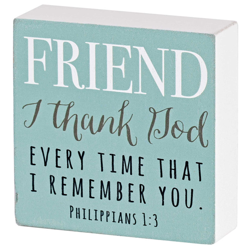Plaque de table Friend I Thank God 3X3