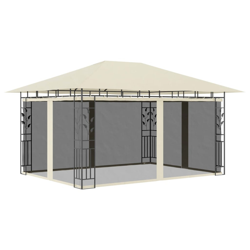 MM 118" x 157.5" Steel Patio Gazebo, Cream