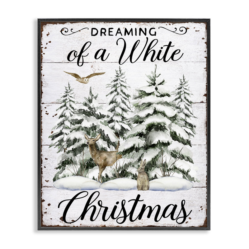 «White Christmas Forest», estampe numérique par Creatif Belle, Giclée encadrée noir minuit, H 14 po x l 11 po
