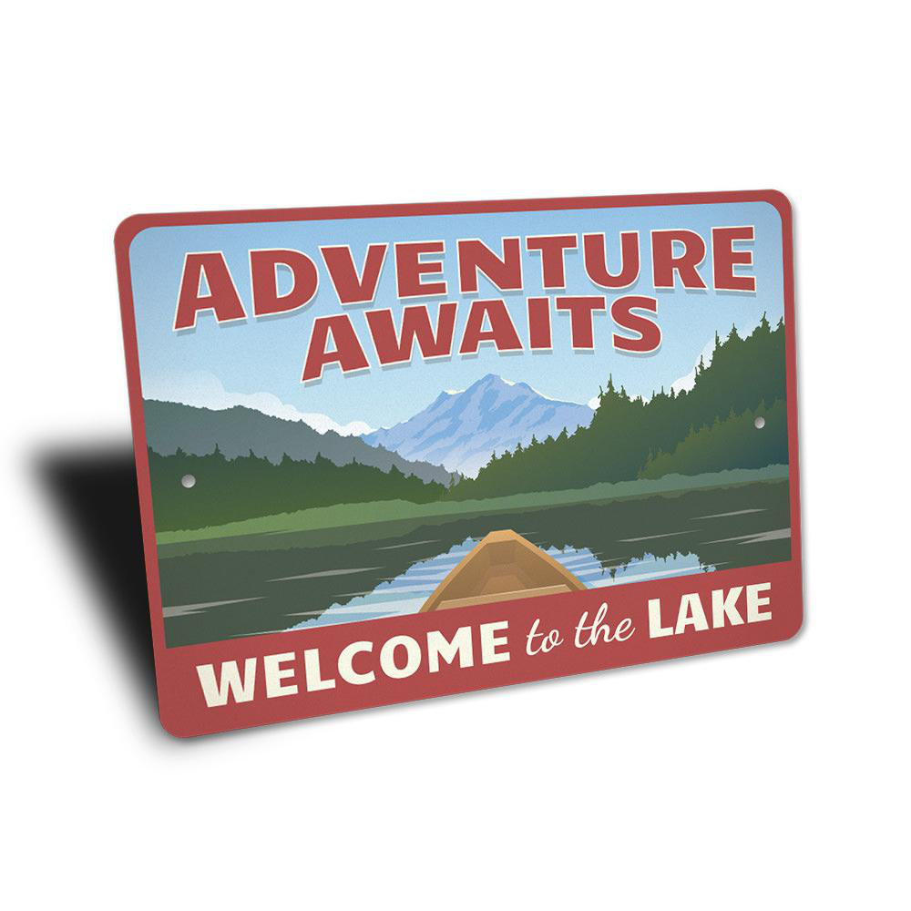 Adventure Awaits Lakehouse Decor, Lakehouse Aluminum Sign Lizton Sign Shop, Inc 