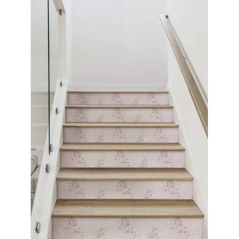 Montant d'escalier en vinyle Breezy Blooms, H 7 po x l 48 po, Rose
