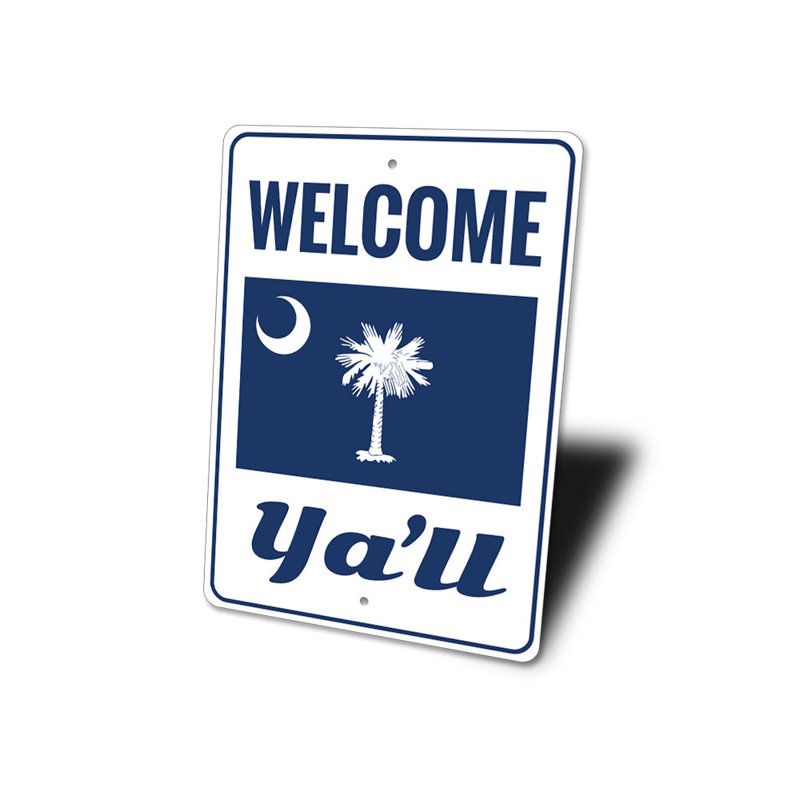 Panneau de bienvenue en aluminium South Carolina, H 14 po x l 10 po x P 0,04 po