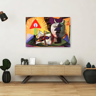 Cubist Studio Still Life Abstract Dramatic Modern Wall Art Print