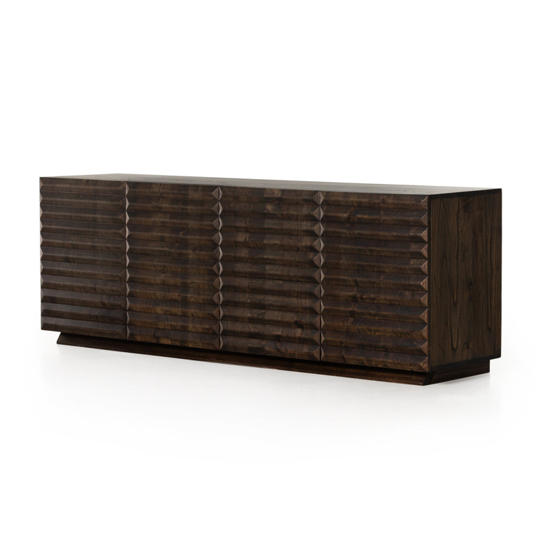 Tussac Solid Wood TV Stand, Matte Brown Neem